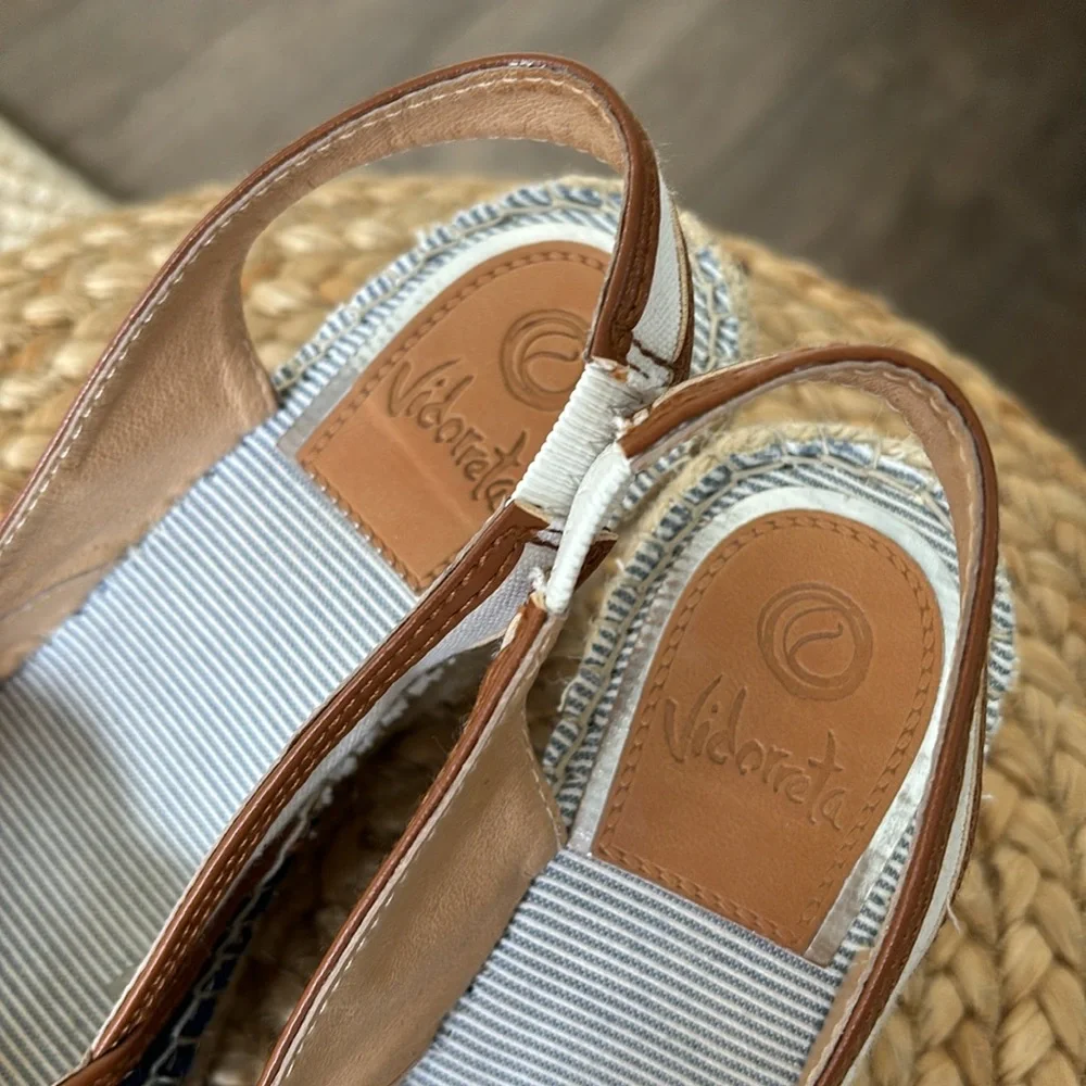 Vidoretta Canvas Open Tow Slingback Espadrilles Women's Size 7